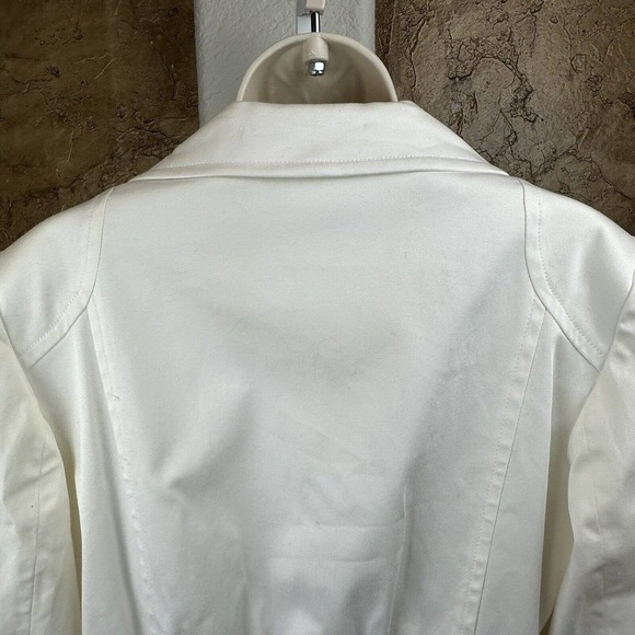 Anthracite by Muse Sz 14 Women's White Zip Front Jacket Belted - Picture 5 of 6